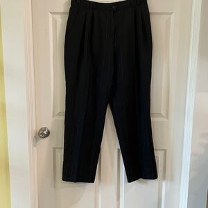 Vintage Yarell Black Pin-Stripe Dress Pants Virgin Wool Blend Fall Winter